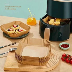 50pcs Air Fryer Paper Grease Absorbent Paper For Household Baking Pans With Thickened Silicone Paper Pads - Luxe Escape Shopping Mall 